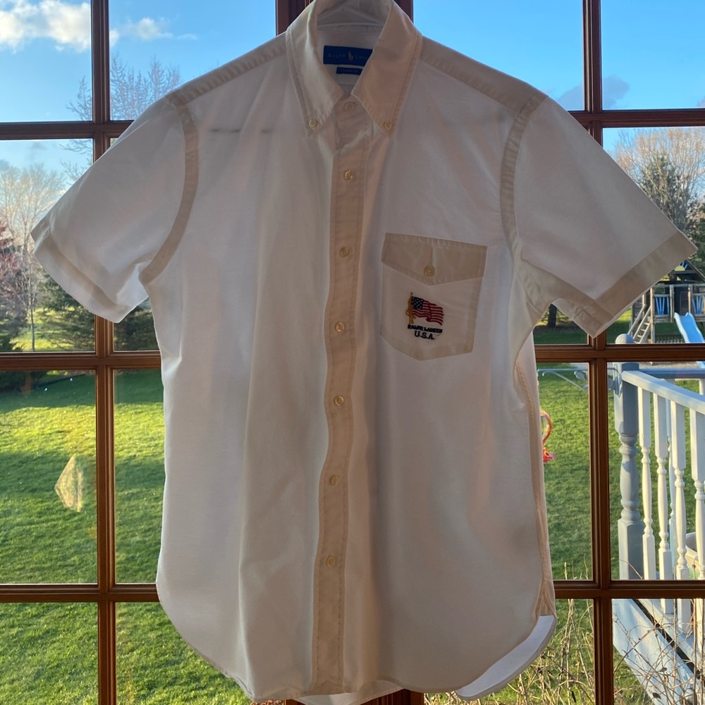 Ralph Lauren White Polo Shirt/Button Down (USA)